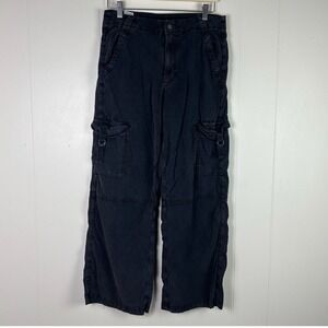 American Eagle Womens Gray Cargo Pants Size 6 Stretch Utility‎ Wide Leg